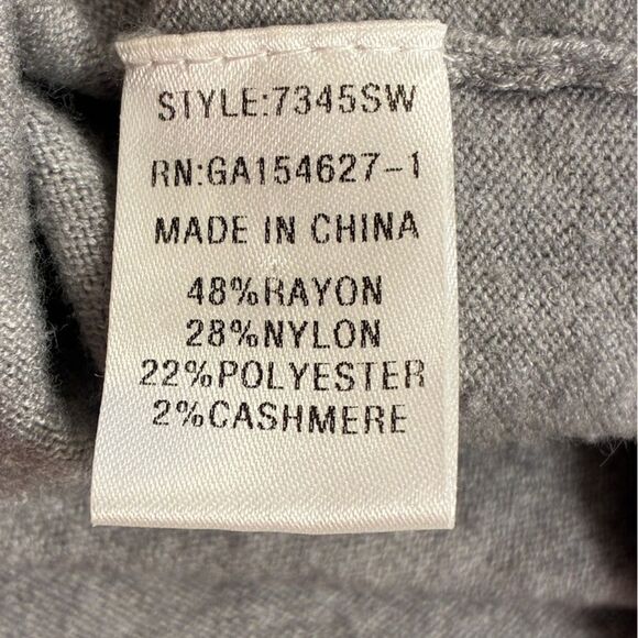 JOH CASHMERE Sarah Sweater Heather Gray Women’s Size Large - Picture 8 of 8